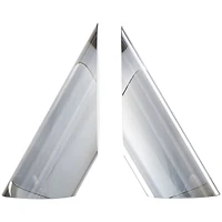 7" Silver Crystal Geometric Pyramid Shaped Bookends Set