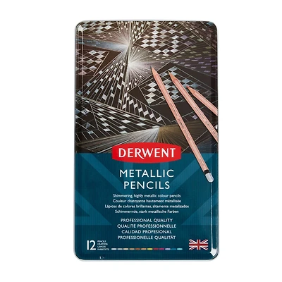 Derwent® 12 Color Metallic Pencil Tin