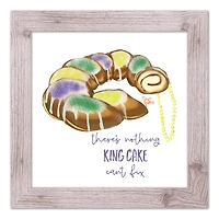 Nothing King Cake Can't Fix Western White Framed Print