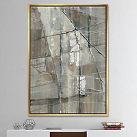 Designart - Silver and Beige Abstract Waterpainting