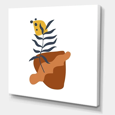 Designart - Elementary Shapes With Abstract Flowers Plants VI