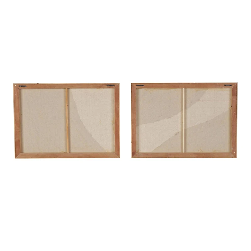 28" x 20" White Distressed Wood Abstract Wavy Wall Decor, Set of 2