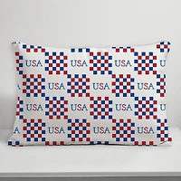 20" x 14" USA Check Pattern Indoor Outdoor Pillow