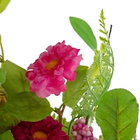 23" Pink Chrysanthemum & Hydrangea Floral Spring Wreath