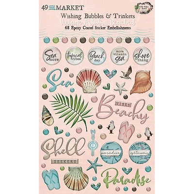 49 and Market Vintage Artistry Beached Wishing Bubbles & Trinkets Stickers