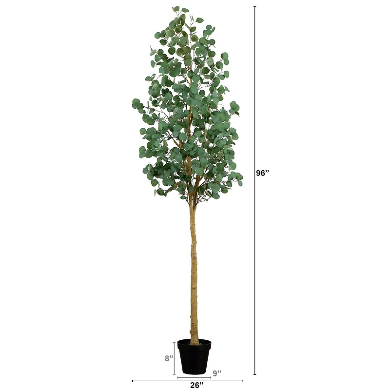8ft. Potted Green Artificial Eucalyptus Tree