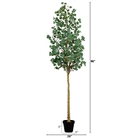 8ft. Potted Green Artificial Eucalyptus Tree