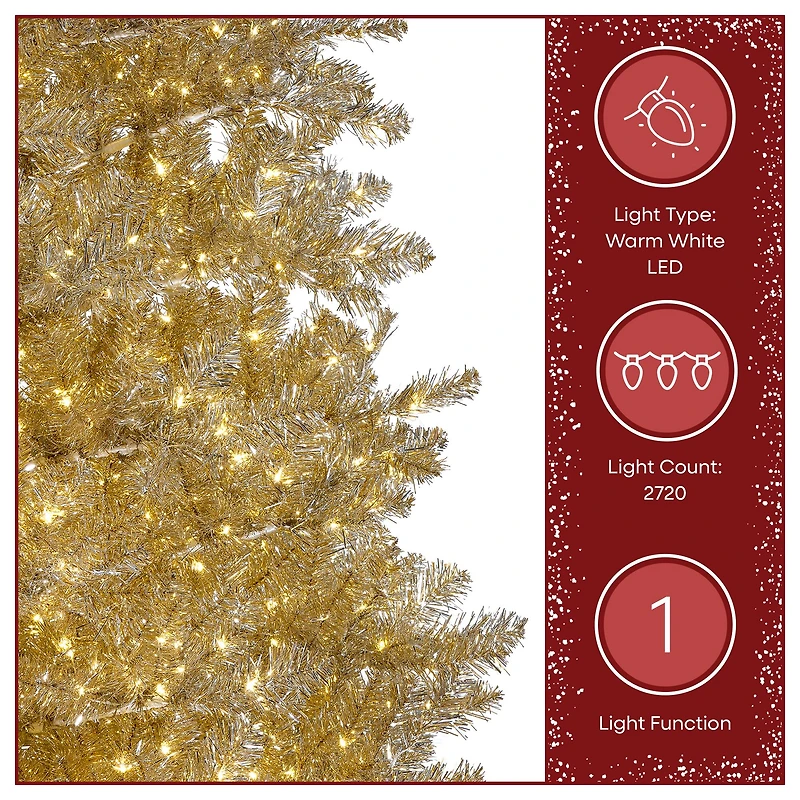 10ft. Pre-Lit Platinum Metallic Evergreen Artificial Christmas Tree