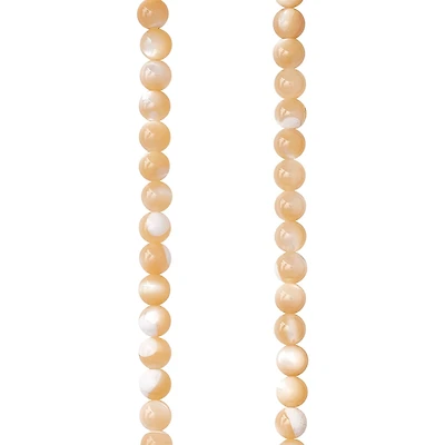 12 Pack: Natural Amber Mother of Pearl Beads, 4mm by Bead Landing™