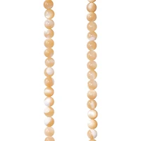 12 Pack:  Natural Amber Mother of Pearl Beads, 4mm by Bead Landing™