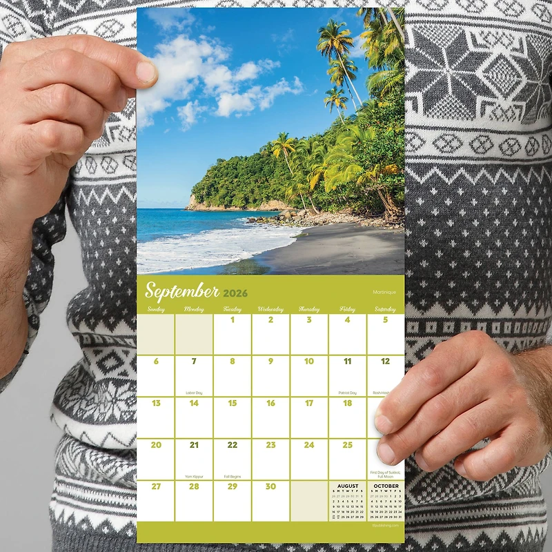 2026 Tropical Beaches Mini Calendar