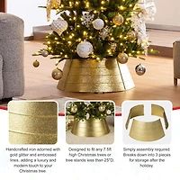 Glitzhome® 2ft. Gold Glitter Metal Tree Collar