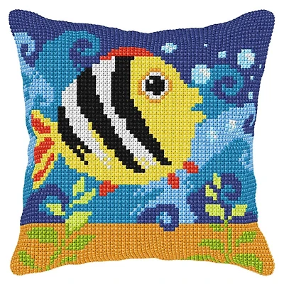 Orchidea Cushion Cross Stitch Kit Fish