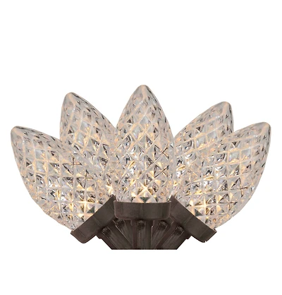 100ct. Warm White Faceted LED Christmas String Lights