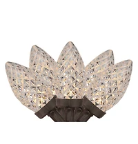 100ct. Warm White Faceted LED Christmas String Lights