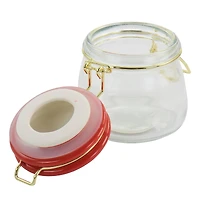 Gibson Home® 5oz. Clear Glass Jars with Red Lids, 6ct.