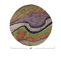 Hello Honey® 5ft. Abstract Round Wool & Cotton Tufted Rug