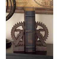 7" Brown Industrial Gear Bookends