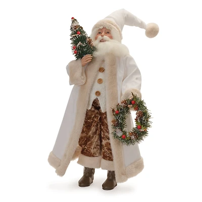 Beige Santa with Wreath and Tree 