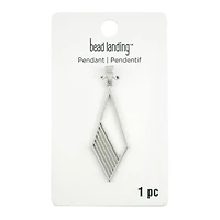 Rhodium Rhombus with Lines Pendant by Bead Landing™