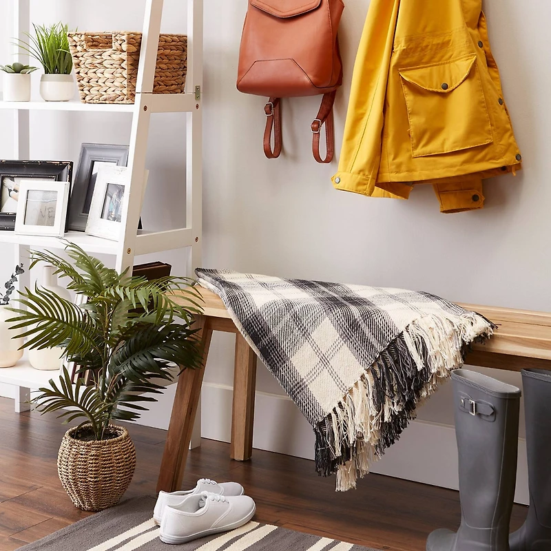 DII® Black & Cream Farmhouse Woven Throw