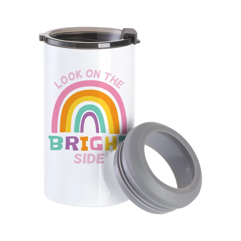 Craft Express 12oz. White Stainless Steel Four in One Can Cooler, 4ct.