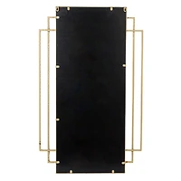Hello Honey® 34.5" Gold Metal Wall Mirror with Reclaimed Wood Border