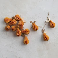 Hello Honey® 6ft. Yellow Glitter Handmade Recycled Paper Honeycomb Pear Garland