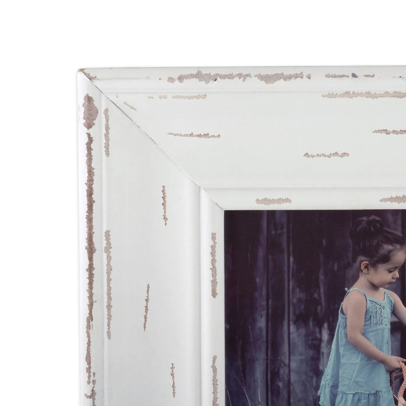 DII® White Distressed 5" x 7" Picture Frame