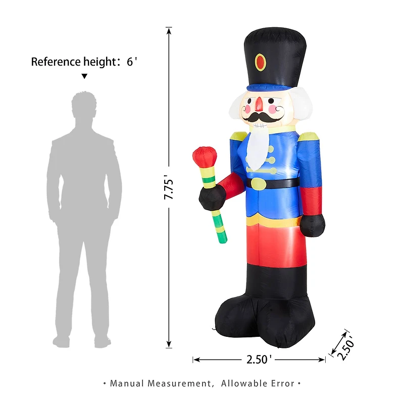 Glitzhome® 8ft. Inflatable Nutcracker With Lights