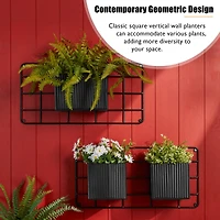 Glitzhome® Black Metal Vertical Wall Planter Stands Set