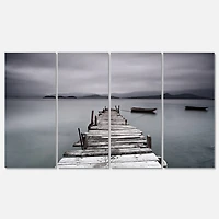 Designart - Pier and Boats at Seashore