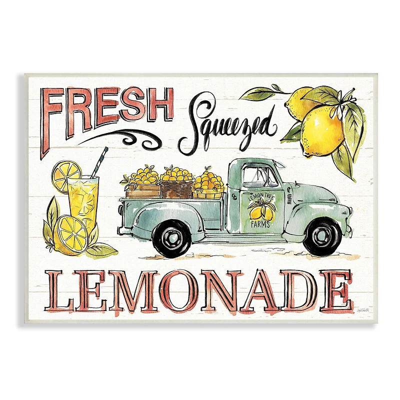 Stupell Industries Fresh Squeezed Lemonade Truck Country Summer Drink Wall Plaque
