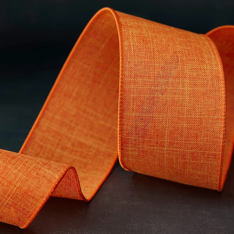 2.5" x 25ft. Faux Linen Wired Ribbon by Celebrate It™ Décor