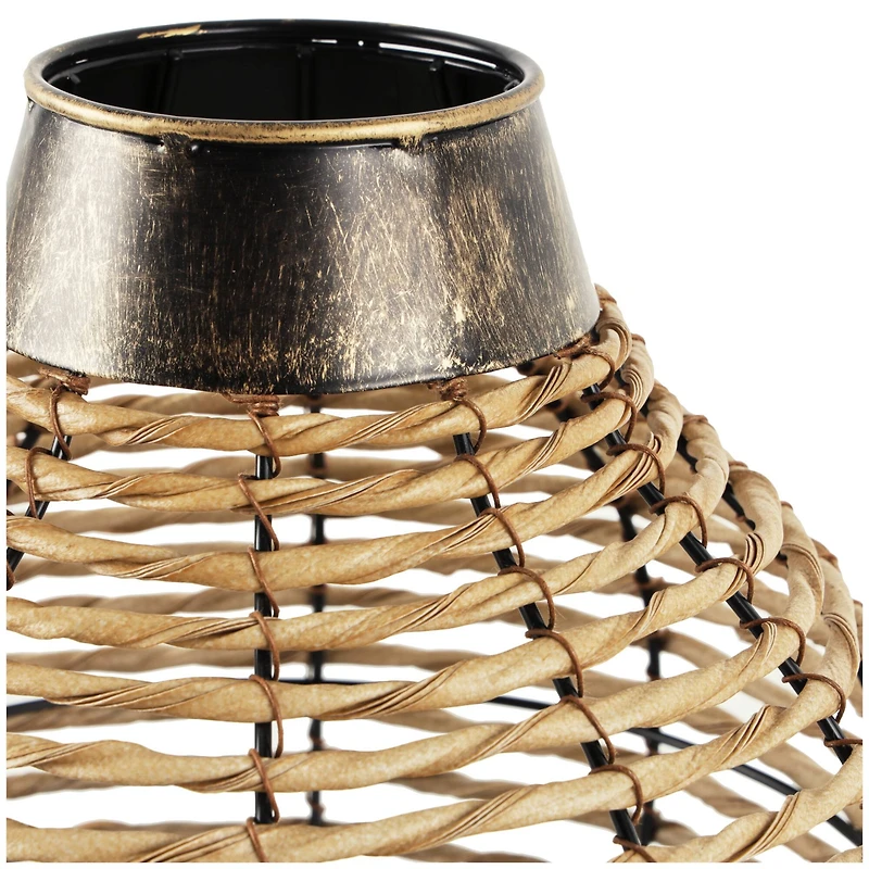 16" Brown Seagrass Handmade Twisted Vase