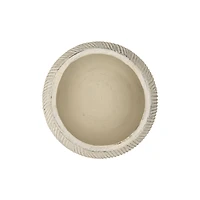 Hello Honey® 5" Distressed Cream Fluted Texture Terra Cotta Planter