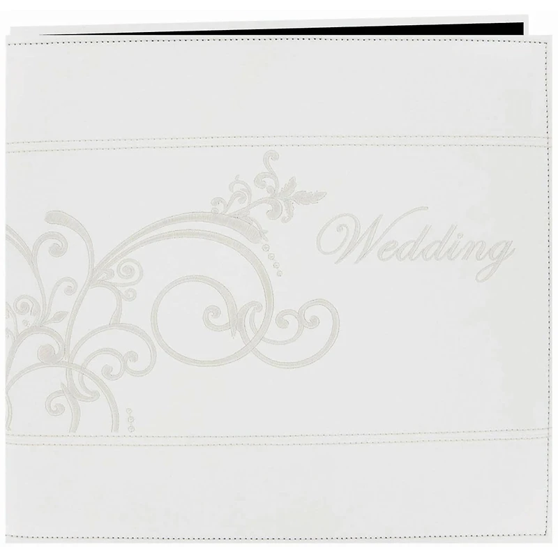 Pioneer® Wedding Embroidered Leatherette Post Bound Album, 12" x 12"