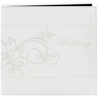 Pioneer® Wedding Embroidered Leatherette Post Bound Album, 12" x 12"
