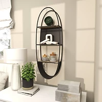 40" Black Contemporary Metal Wall Shelf