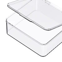 Small Clear Stacking Plastic Case with Hinged Lid by Simply Tidy®