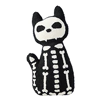 Glitzhome® 18"H Halloween Hooked Skeleton Cat Shaped Pillow