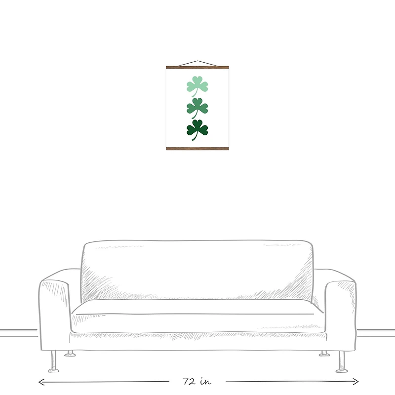 Ombre Shamrock Hanging Canvas 16" x 20" Teak Hanging Canvas