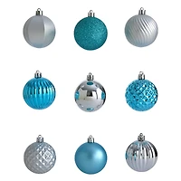 101ct. 2" Blue & Silver Shatterproof Ball Ornaments