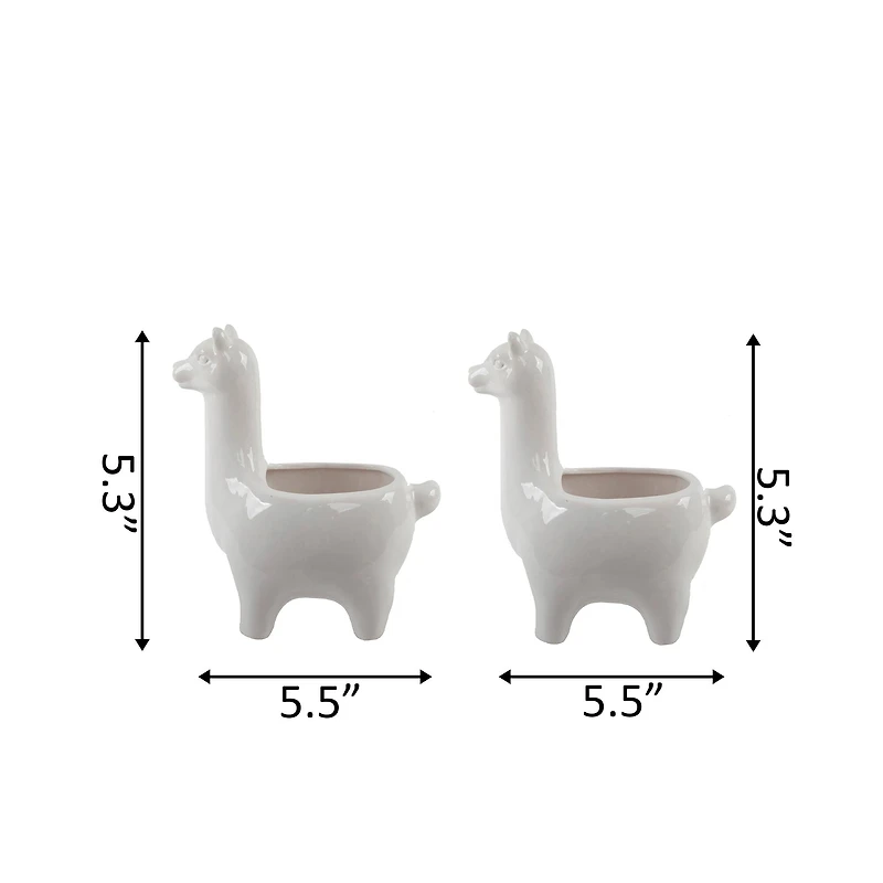 Flora Bunda 5" White Empty Ceramic Llama Set