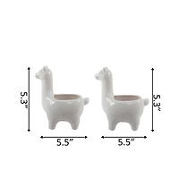 Flora Bunda 5" White Empty Ceramic Llama Set