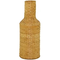 Brown Bamboo Tall Woven Floor Vase