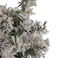 3ft. Pre-Lit Heavy Flocked Pine Artificial Christmas Tree, Warm White LED Lights