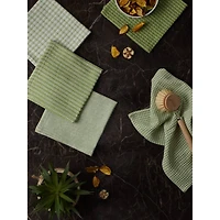 DII® Antique Green Mixed Pattern Dishcloths, 5ct.