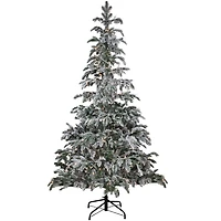 6.5ft. Pre-Lit Real Touch™️ Full Flocked Whistler Noble Fir Artificial Christmas Tree, Clear Lights