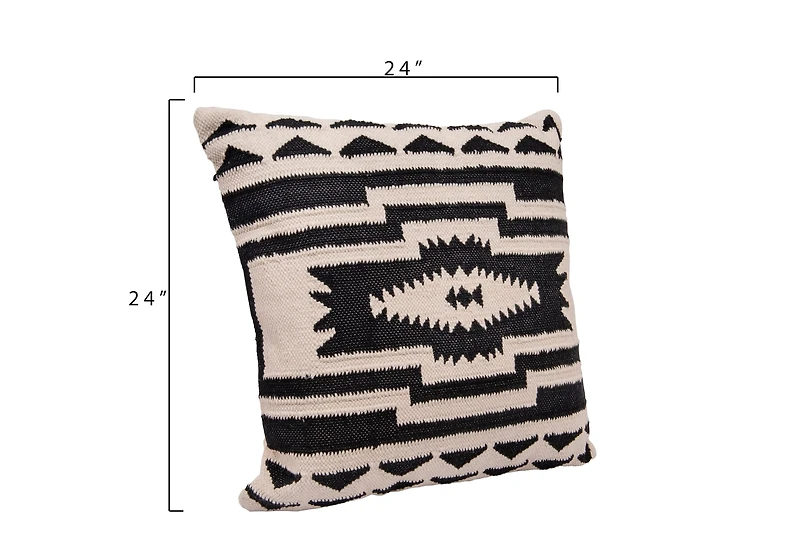 Hello Honey® Black & Natural Cotton Kilim Pillow